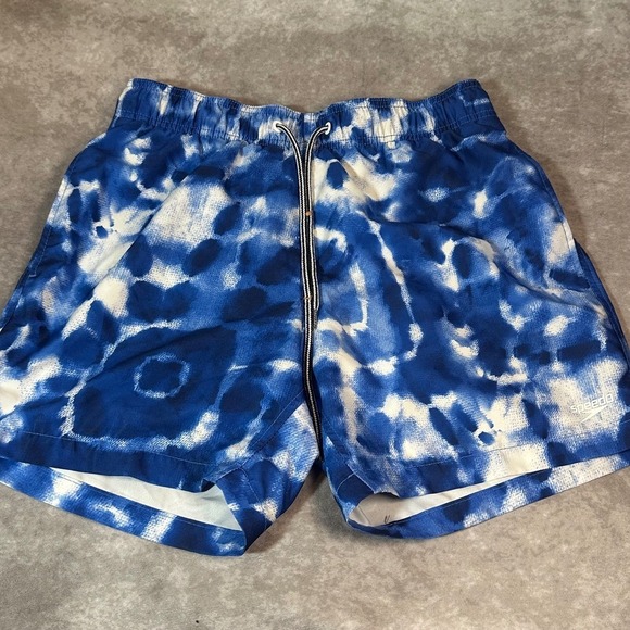 Speedo Other - Speedo Swim Trunks Mens Small Blue White Tie Dye Board Shorts Mesh Lined 7784578